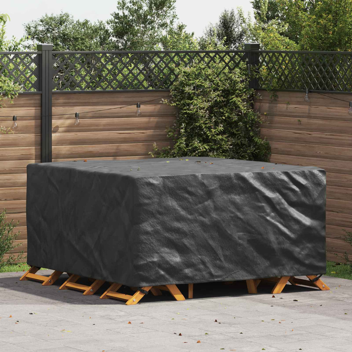vidaXL Buitenmeubelhoes Zwart 125 x 125 x 74 cm 210D stof