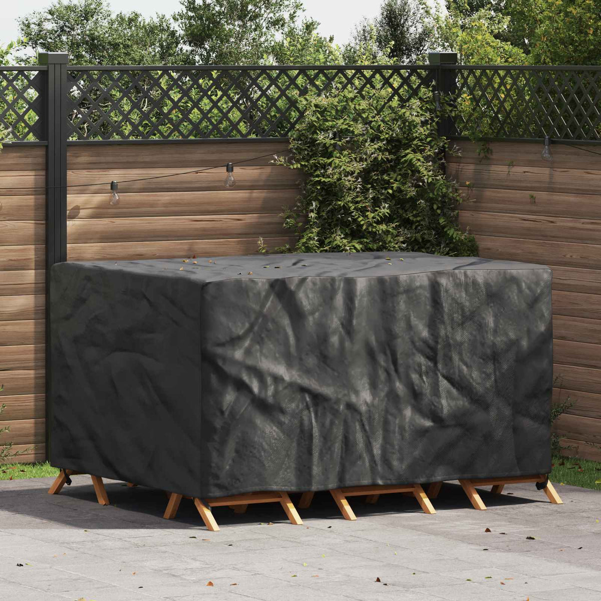 vidaXL Buitenmeubelhoes Zwart 125 x 125 x 74 cm 210D stof
