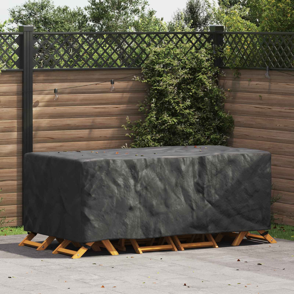 vidaXL Buitenmeubelhoes Zwart 125 x 125 x 74 cm 210D stof