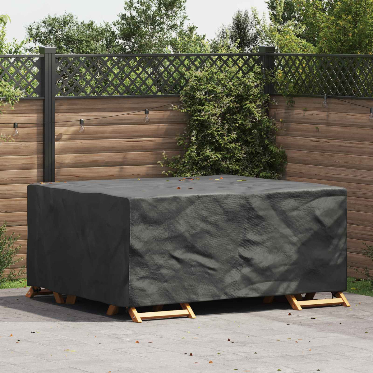 vidaXL Buitenmeubelhoes Zwart 125 x 125 x 74 cm 210D stof