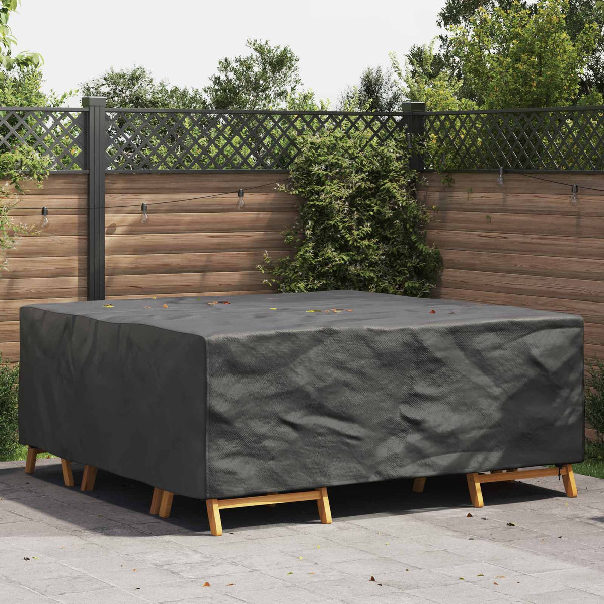 vidaXL Buitenmeubelhoes Zwart 125 x 125 x 74 cm 210D stof