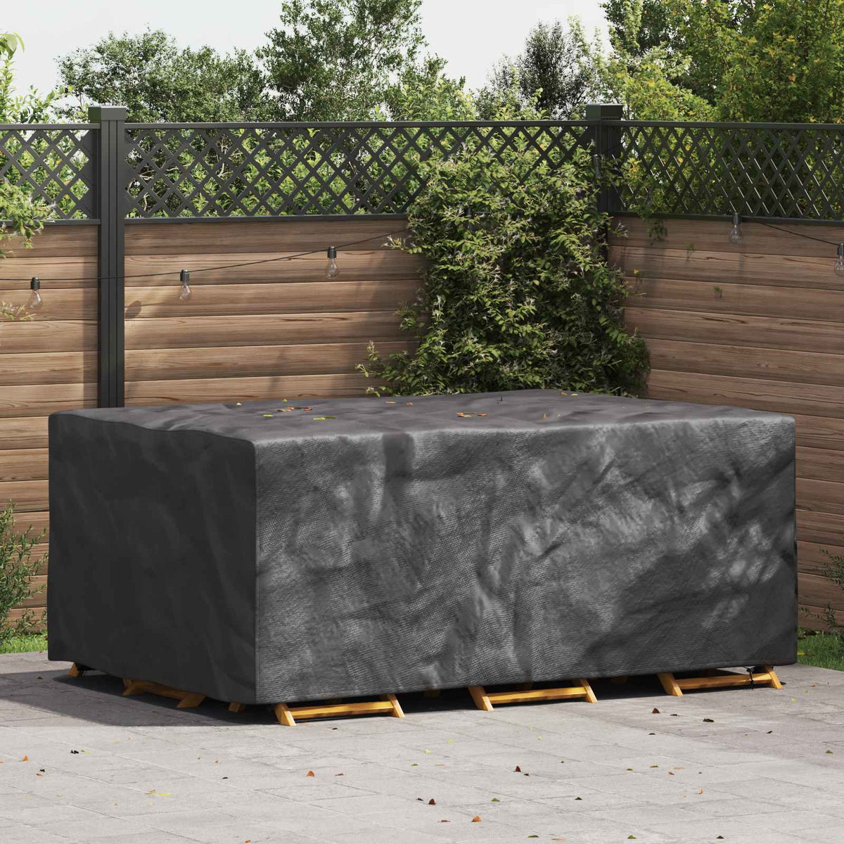 vidaXL Buitenmeubelhoes Zwart 125 x 125 x 74 cm 210D stof