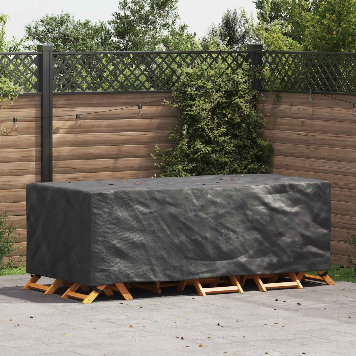 vidaXL Buitenmeubelhoes Zwart 125 x 125 x 74 cm 210D stof