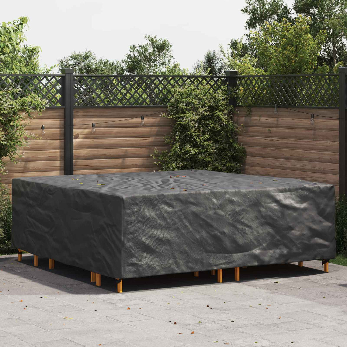 vidaXL Buitenmeubelhoes Zwart 125 x 125 x 74 cm 210D stof