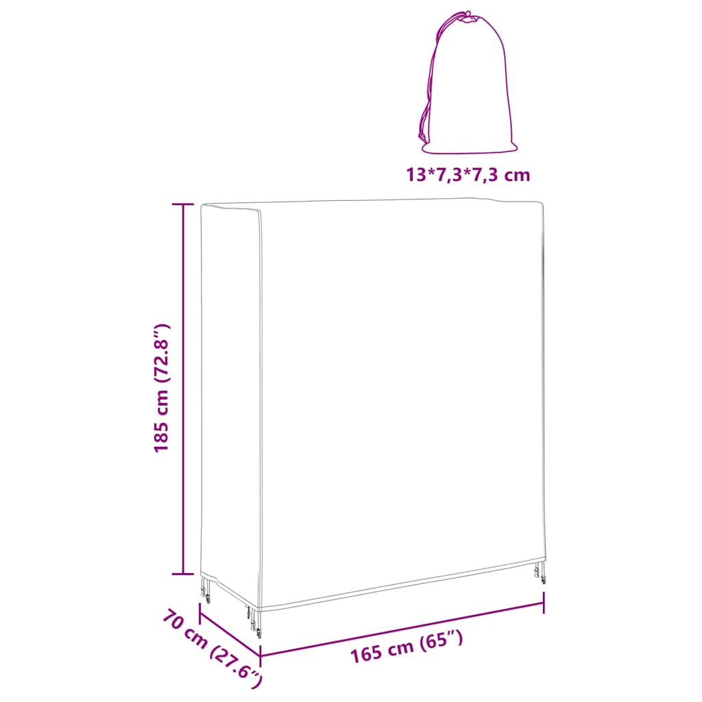 vidaXL Hoes voor tuinmeubelen 165 x 70 x 185 cm 210D Oxford Stof