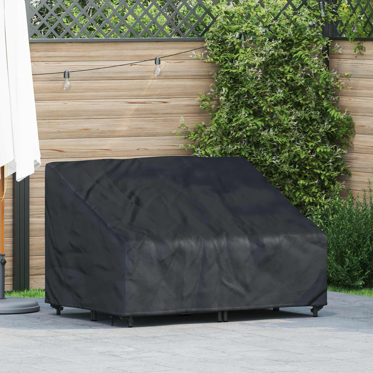 vidaXL Buitenmeubelhoes Zwart 200 x 100 x 89 cm 210D oxford stof
