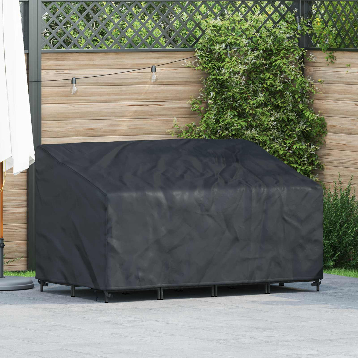 vidaXL Buitenmeubelhoes Zwart 200 x 100 x 89 cm 210D oxford stof