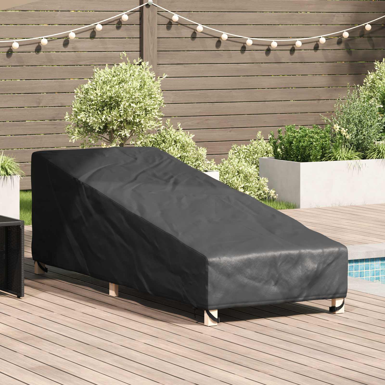 vidaXL Buitenmeubelhoes Zwart 195 x 76 x 82 cm 210D oxford stof