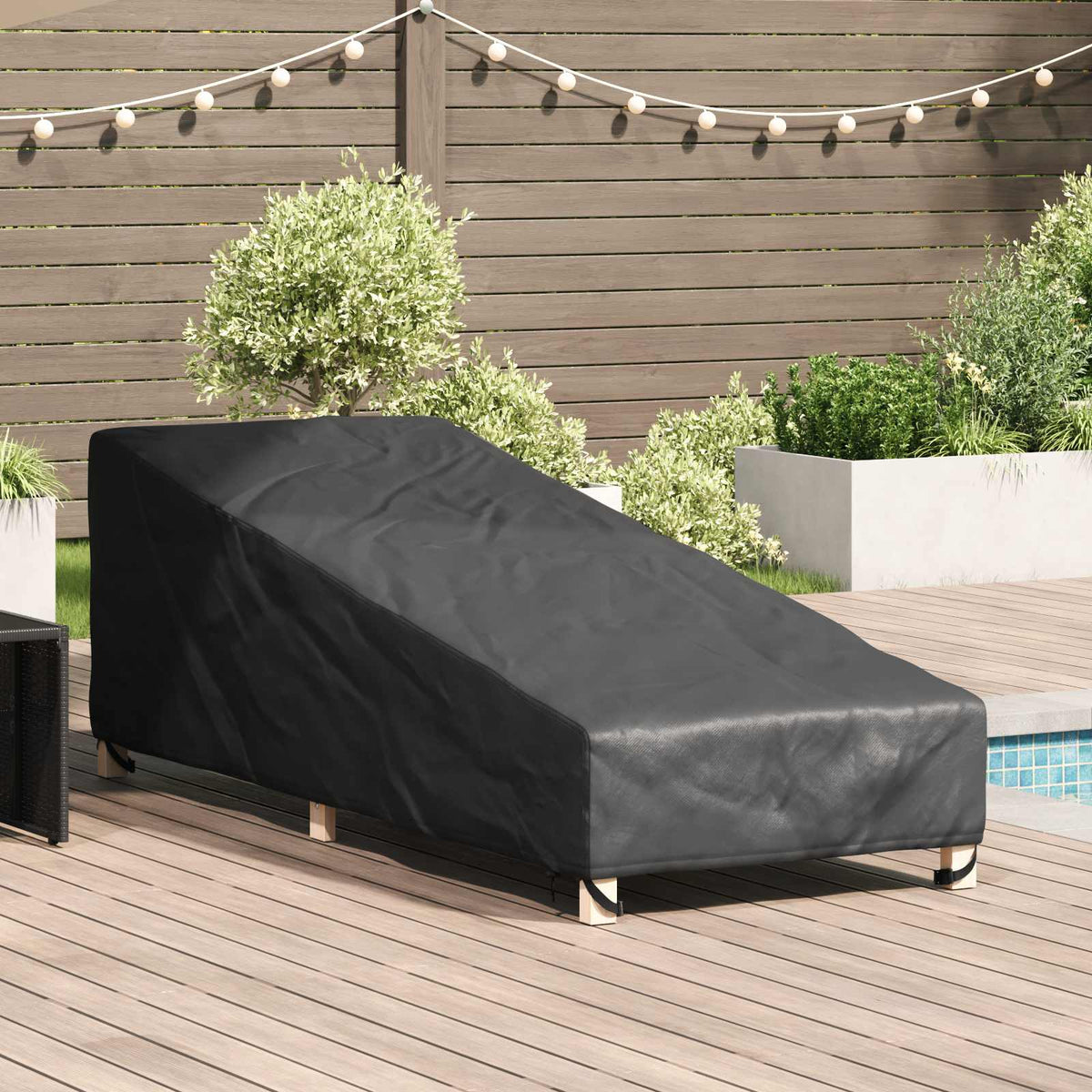 vidaXL Buitenmeubelhoes Zwart 195 x 76 x 82 cm 210D oxford stof