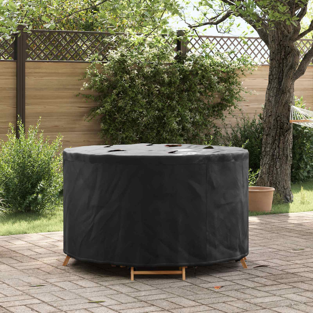 vidaXL Buitenmeubelhoes Zwart 244 x 244 x 71 cm 210D oxford stof