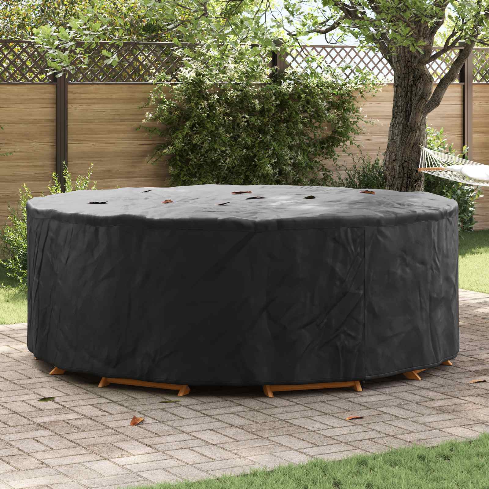 vidaXL Buitenmeubelhoes Zwart 244 x 244 x 71 cm 210D oxford stof