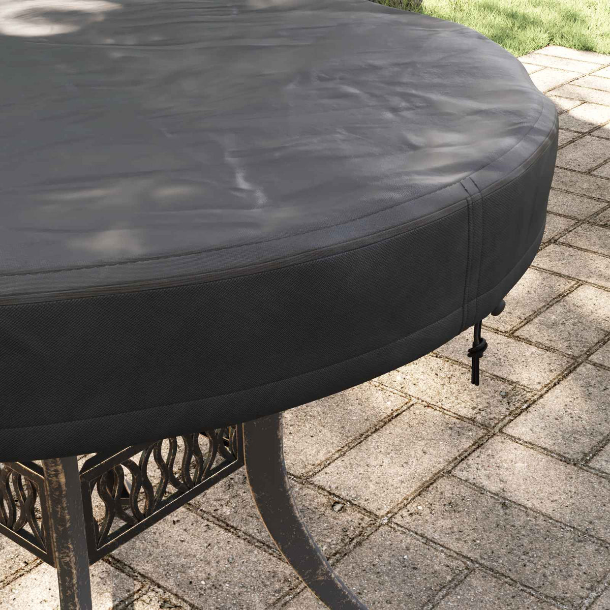 vidaXL Buitenmeubelhoes Zwart 122 x 122 x 10 cm 210D oxford stof