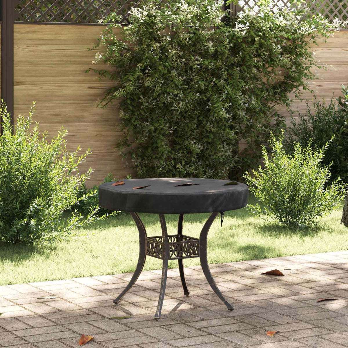 vidaXL Buitenmeubelhoes Zwart 122 x 122 x 10 cm 210D oxford stof