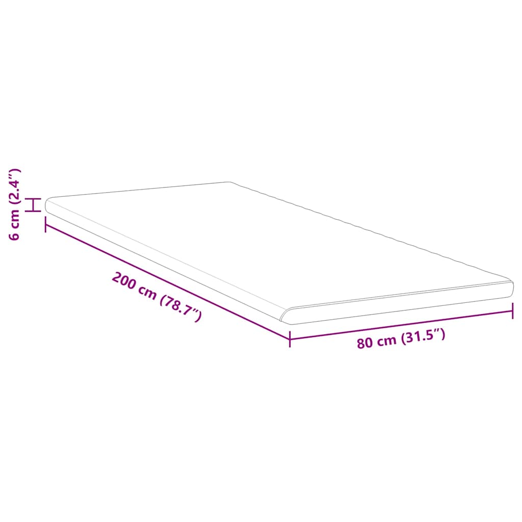 vidaXL Matraspads Wit en Groen 70 x 200 cm