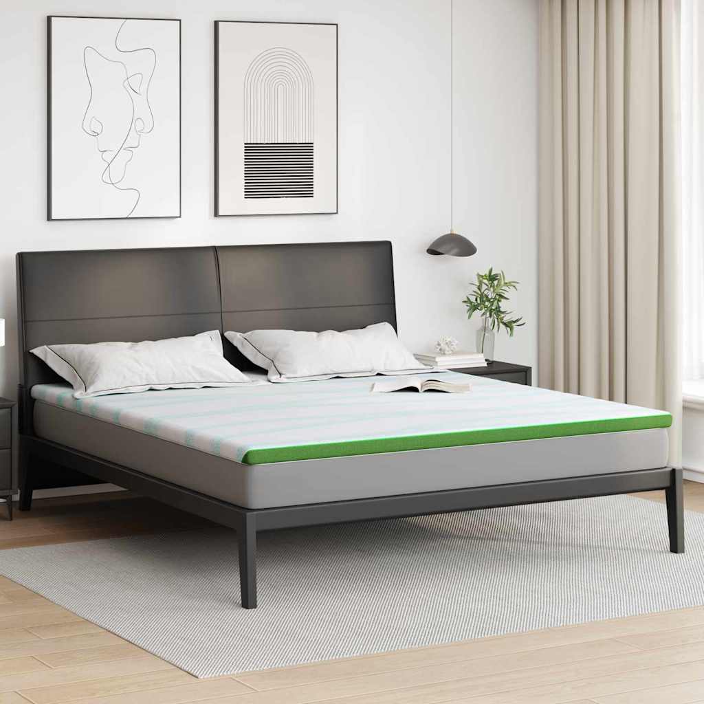 vidaXL Matraspads Wit en Groen 70 x 200 cm