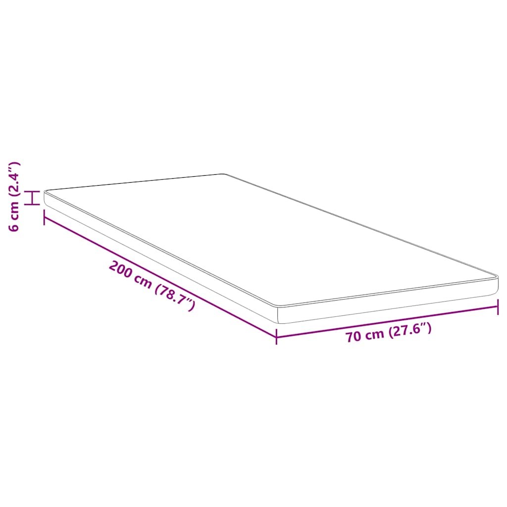 vidaXL Matraspads Wit en Blauw 70 x 200 cm