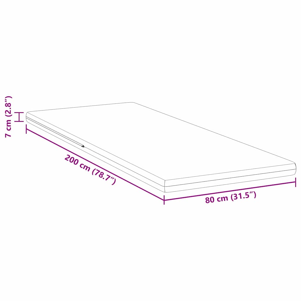 vidaXL Matraspads Wit 70 x 200 cm 100% polyester jacquard stof