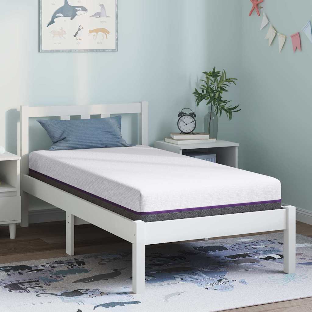 vidaXL Matras Wit, Grijs 80 x 160 cm Schuim