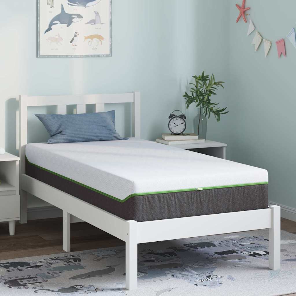 vidaXL Matras Wit, Grijs 80 x 160 cm Schuim