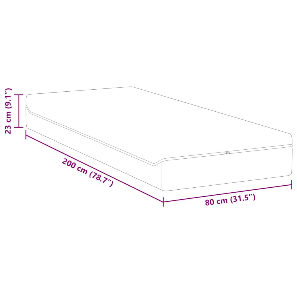 vidaXL Matras Wit, Grijs 80 x 160 cm Schuim