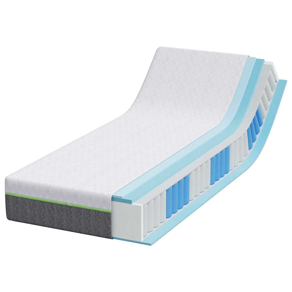 vidaXL Matras Wit, Grijs 80 x 160 cm Schuim