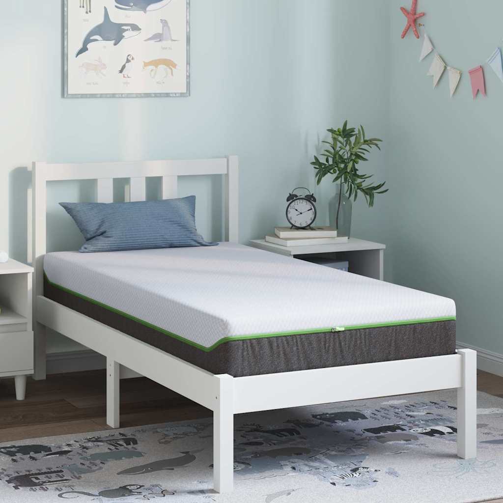 vidaXL Matras Wit, Grijs 80 x 160 cm Schuim