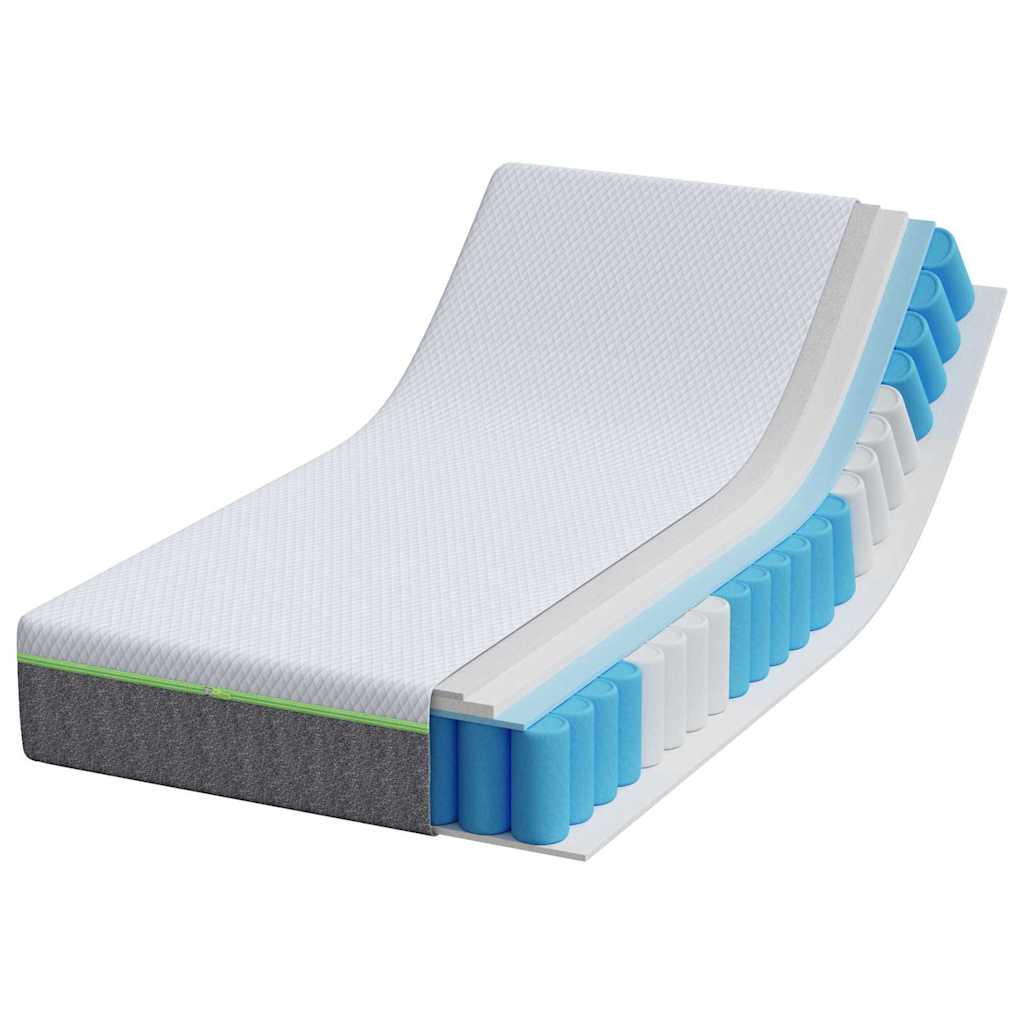 vidaXL Matras Wit, Grijs 80 x 160 cm Schuim