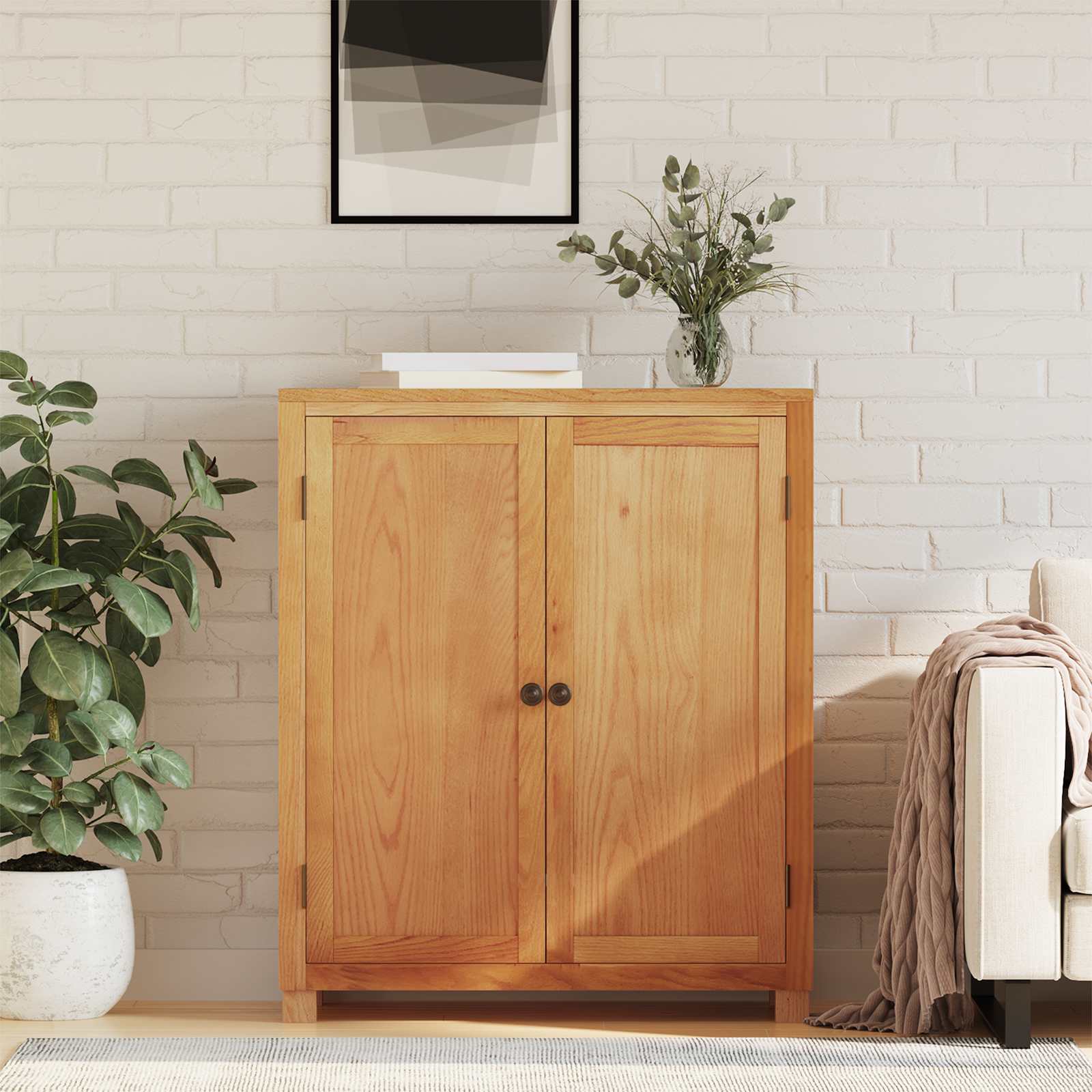 vidaXL Kast met plank met opslag Bruin 80 x 35 x 95 cm Bewerkt hout