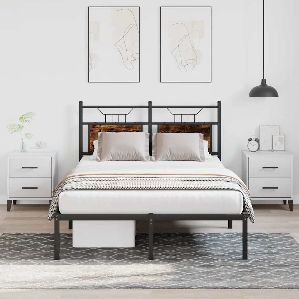 vidaXL Bedframe zonder matras hout gerookt eikenkleurig 120x190 cm