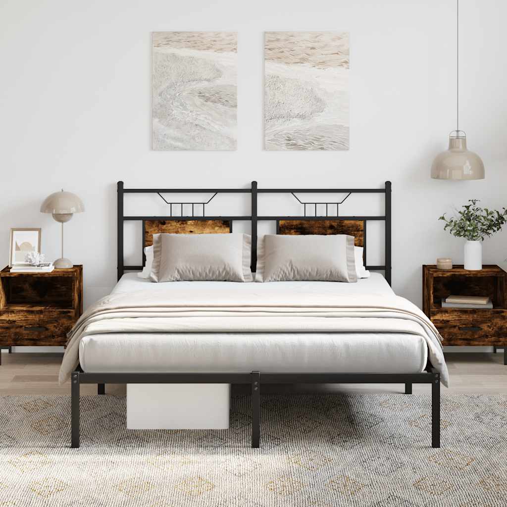 vidaXL Bedframe zonder matras hout gerookt eikenkleurig 120x190 cm