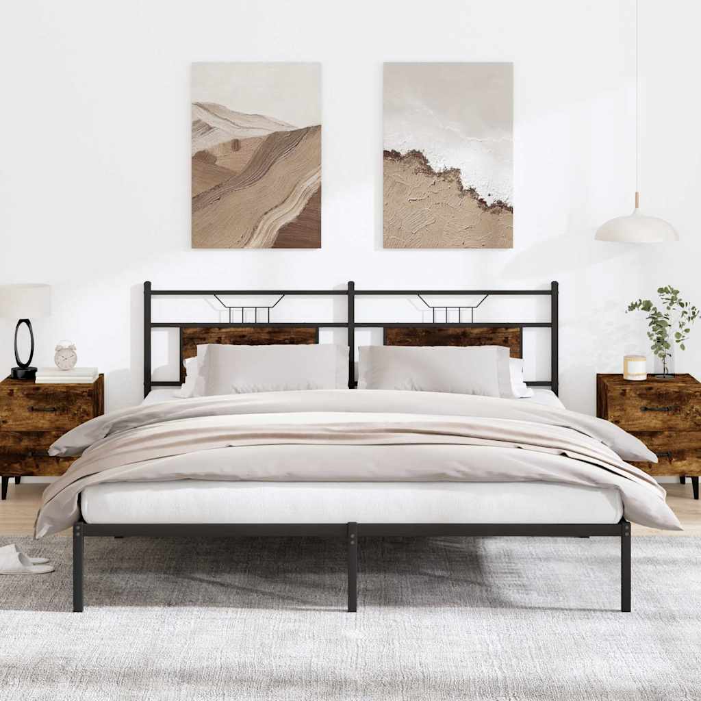 vidaXL Bedframe zonder matras hout gerookt eikenkleurig 120x190 cm