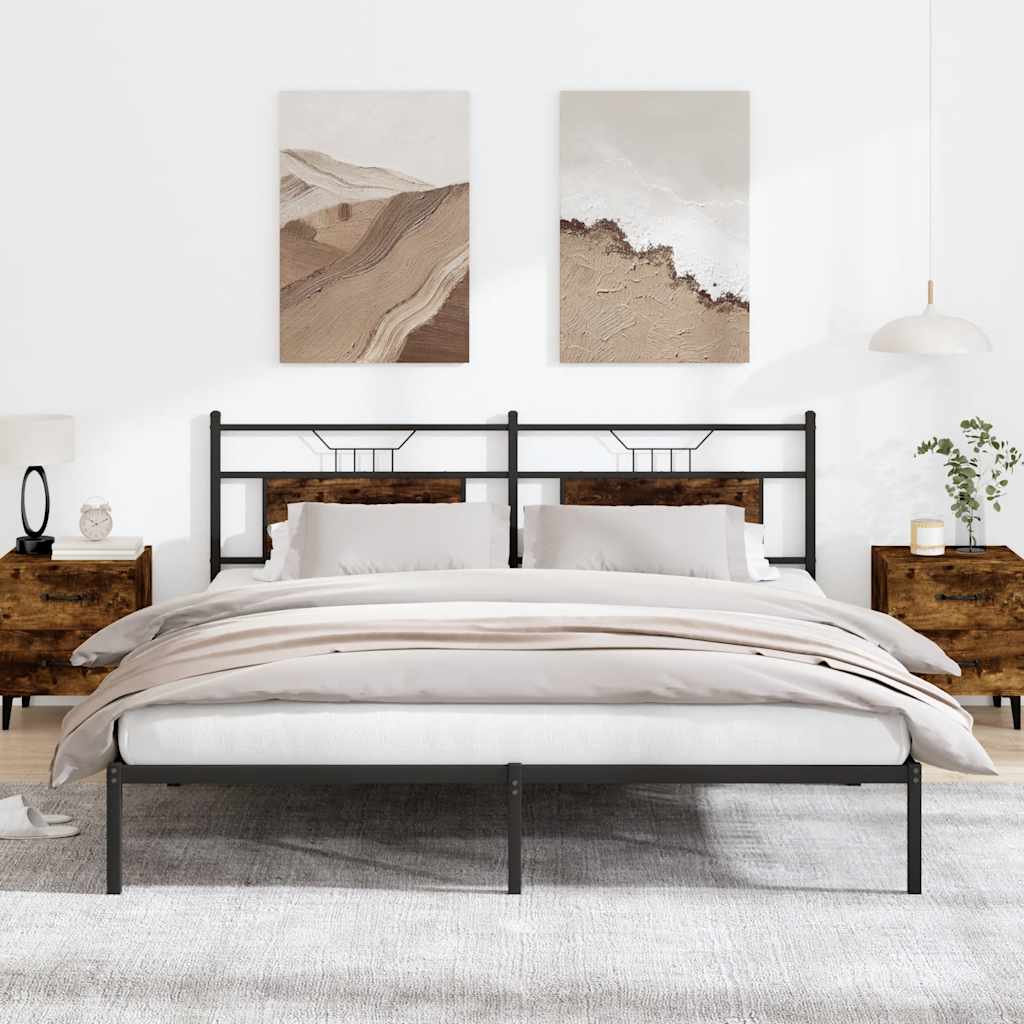 vidaXL Bedframe zonder matras hout gerookt eikenkleurig 120x190 cm