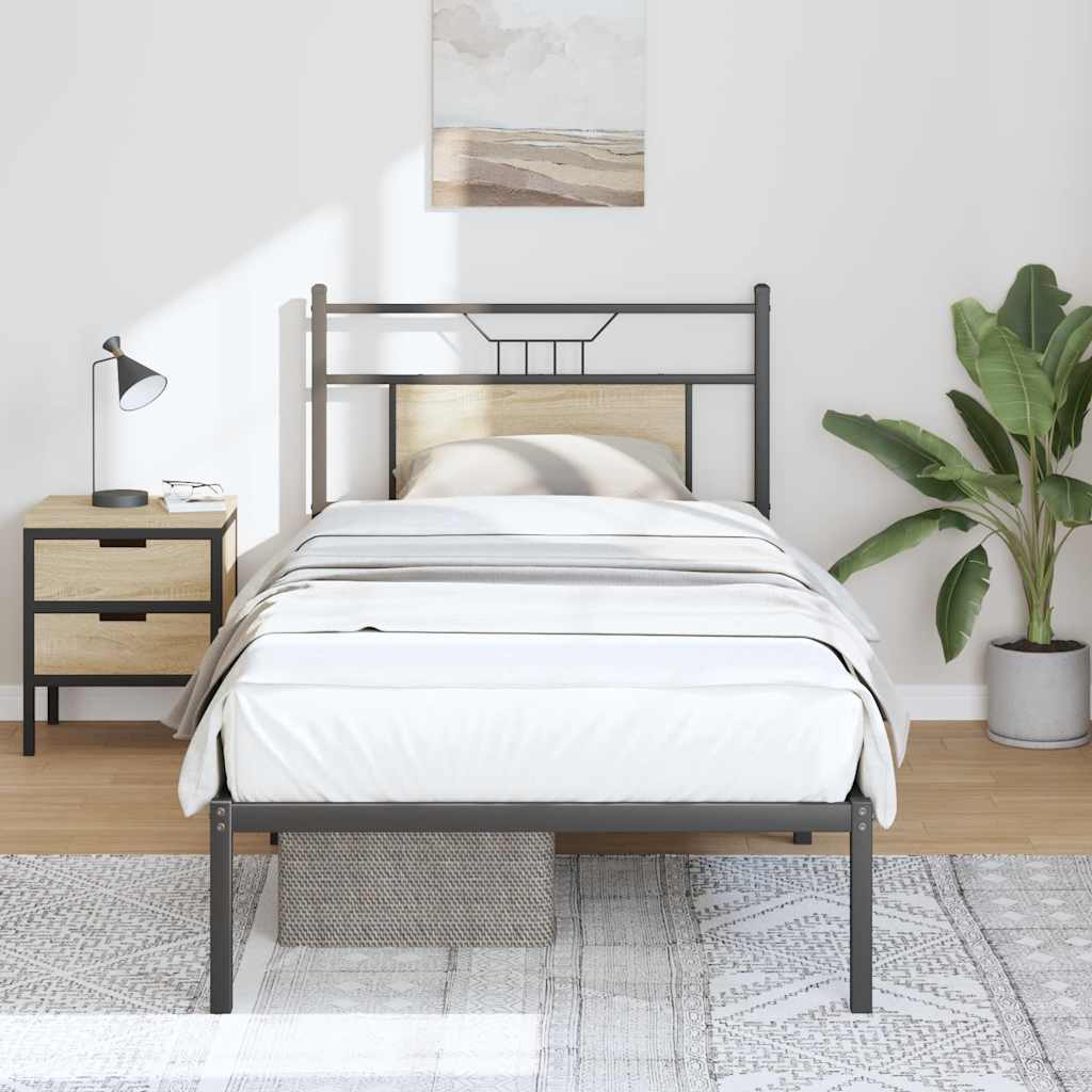 vidaXL Bedframe zonder matras hout gerookt eikenkleurig 120x190 cm