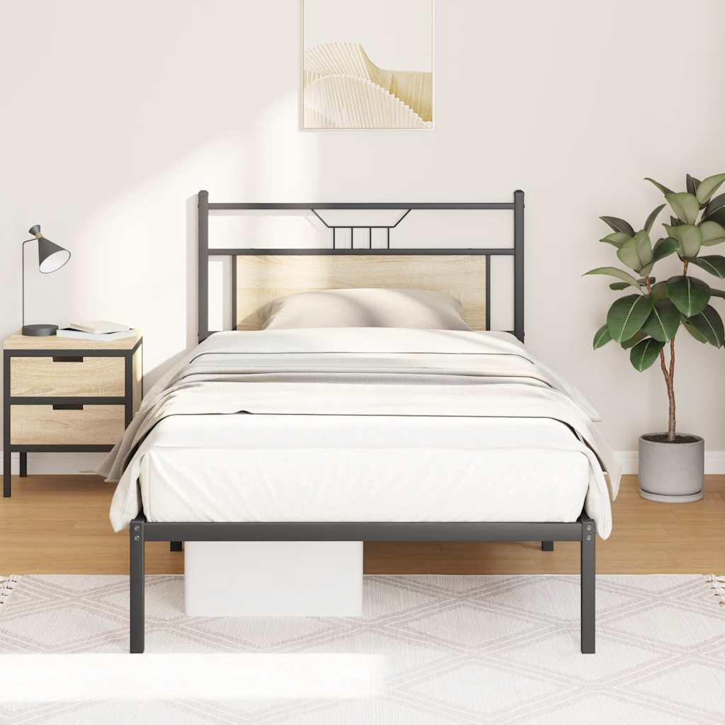 vidaXL Bedframe zonder matras hout gerookt eikenkleurig 120x190 cm