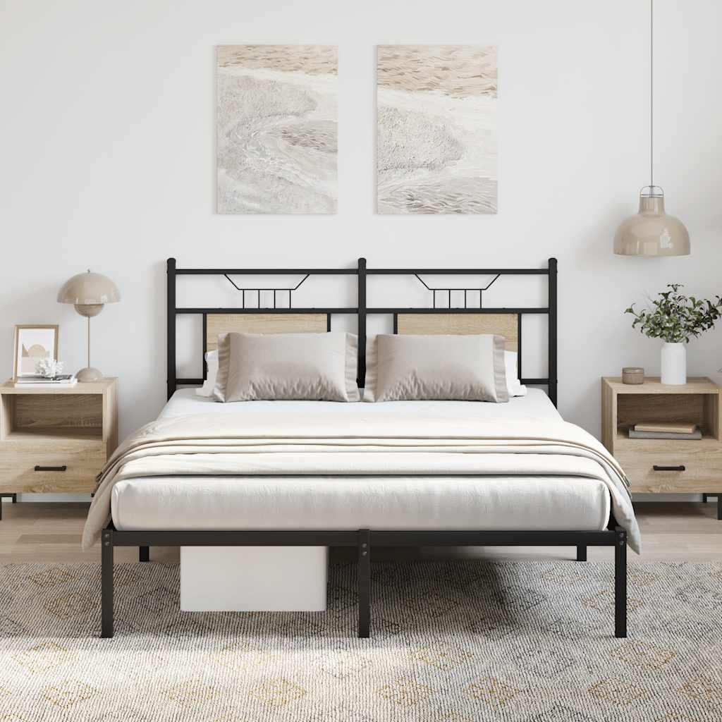 vidaXL Bedframe zonder matras hout gerookt eikenkleurig 120x190 cm
