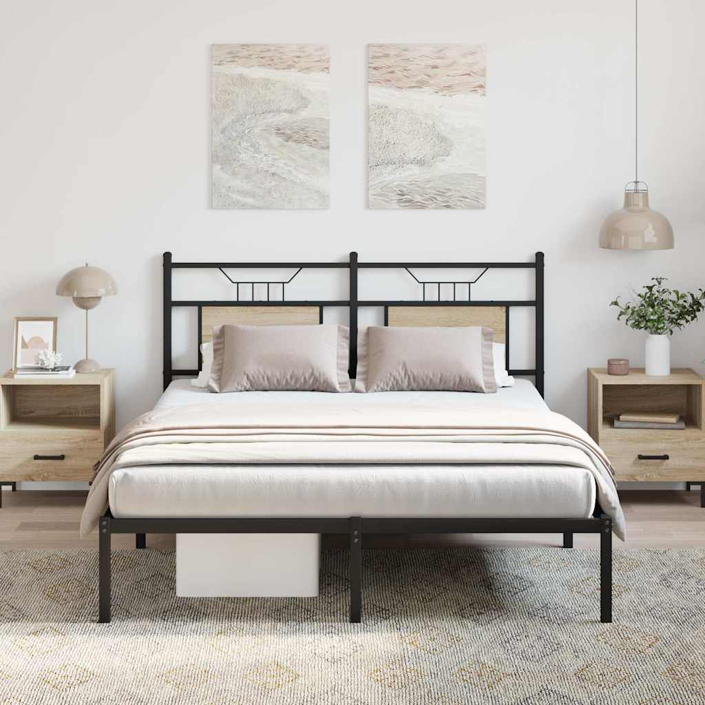 vidaXL Bedframe zonder matras hout gerookt eikenkleurig 120x190 cm