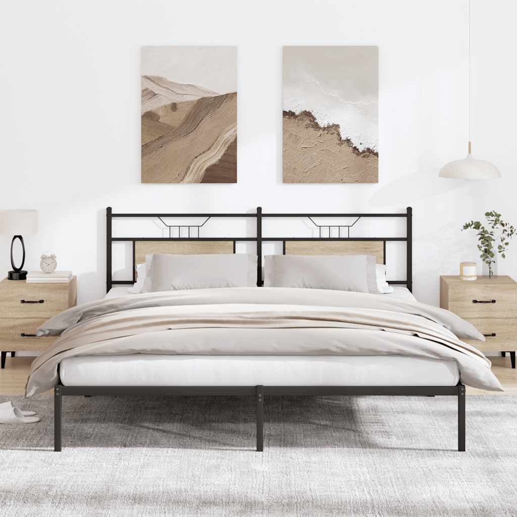 vidaXL Bedframe zonder matras hout gerookt eikenkleurig 120x190 cm
