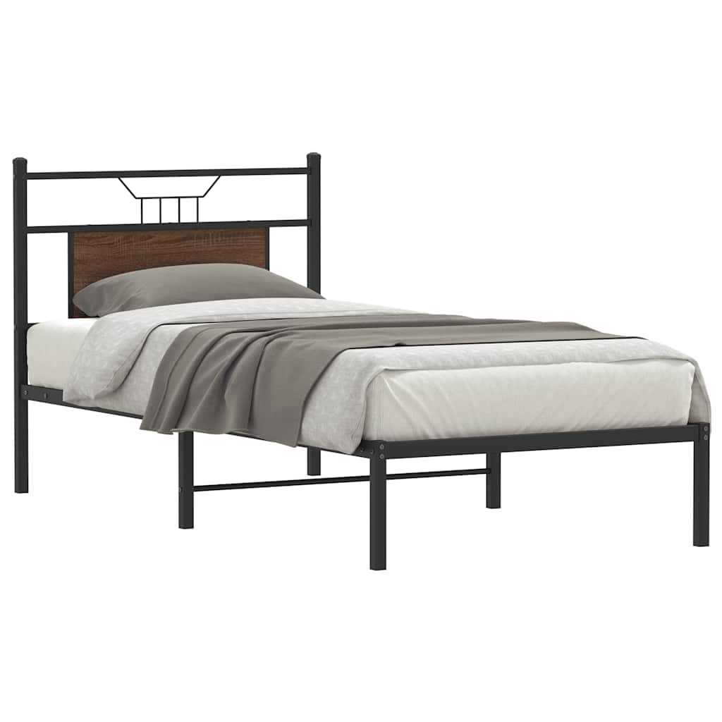 vidaXL Bedframe zonder matras hout gerookt eikenkleurig 120x190 cm
