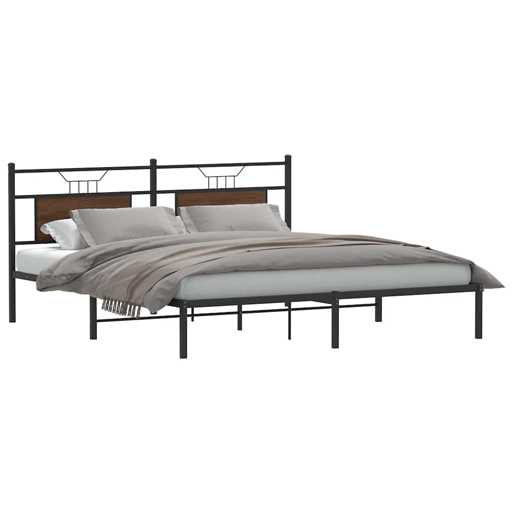 vidaXL Bedframe zonder matras hout gerookt eikenkleurig 120x190 cm