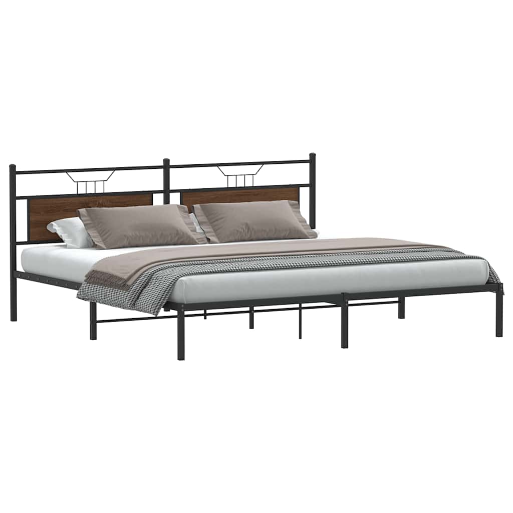 vidaXL Bedframe zonder matras hout gerookt eikenkleurig 120x190 cm
