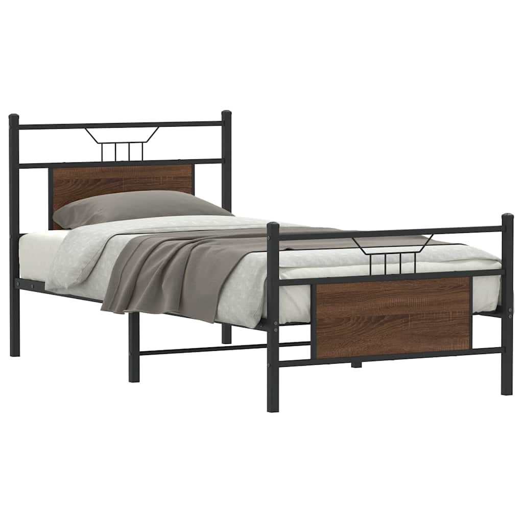 vidaXL Bedframe zonder matras hout gerookt eikenkleurig 120x190 cm