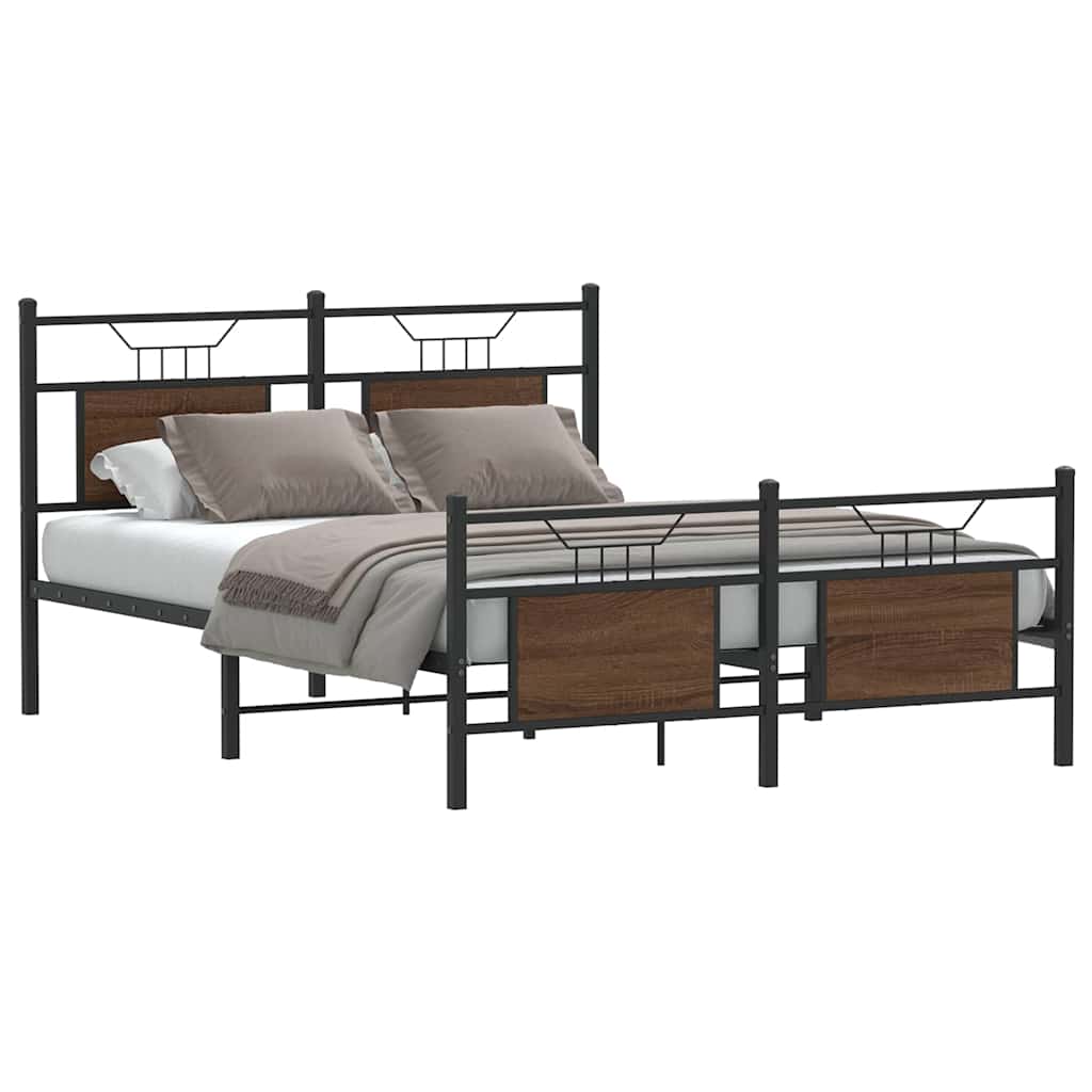 vidaXL Bedframe zonder matras hout gerookt eikenkleurig 120x190 cm