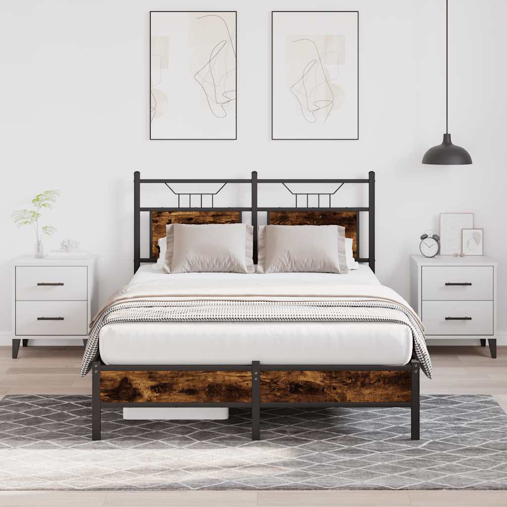 vidaXL Bedframe zonder matras hout gerookt eikenkleurig 120x190 cm