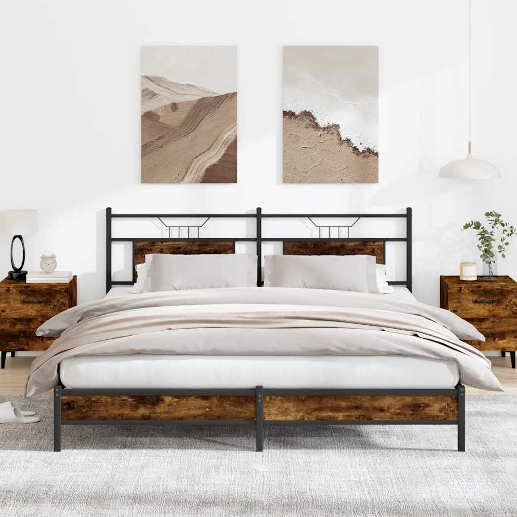 vidaXL Bedframe zonder matras hout gerookt eikenkleurig 120x190 cm