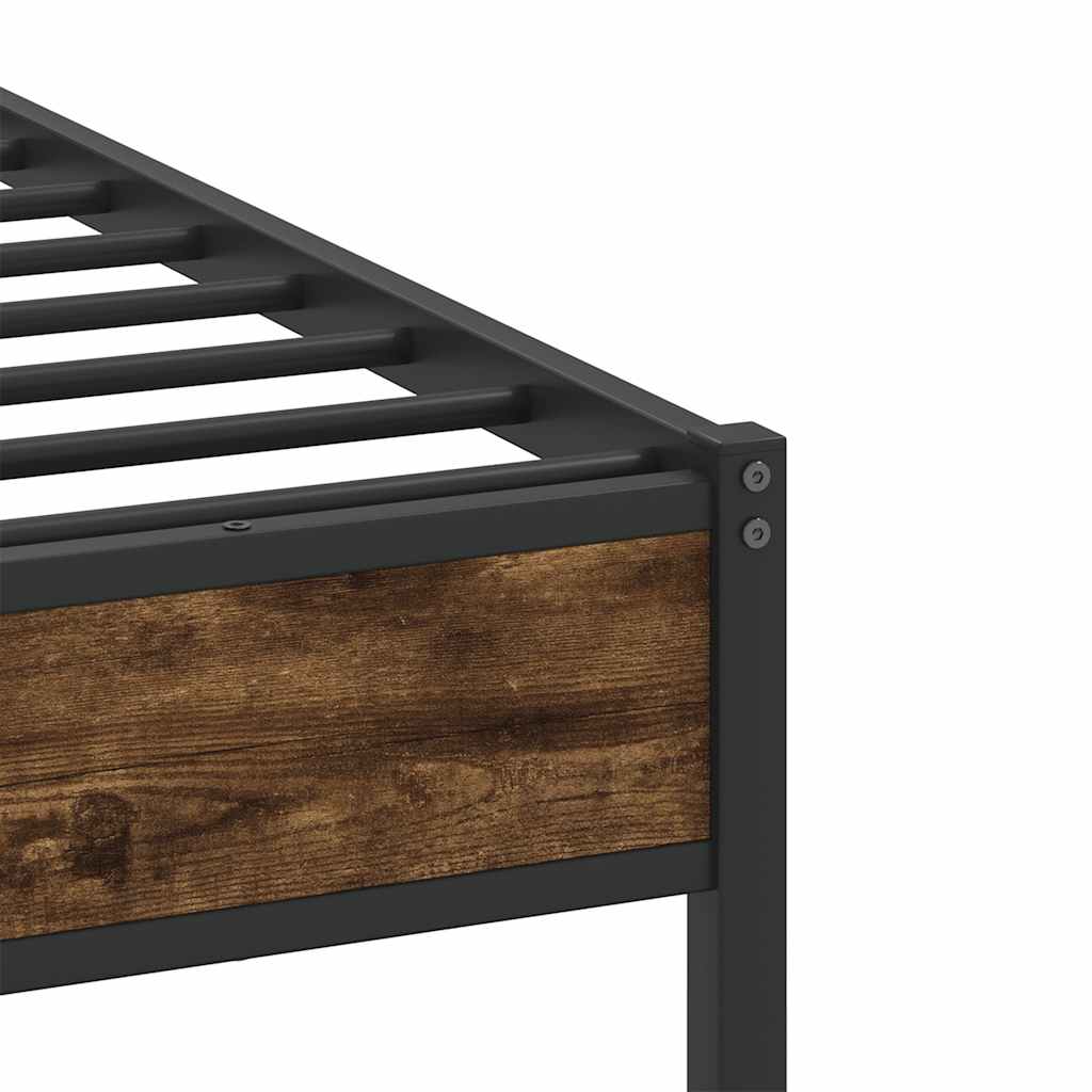 vidaXL Bedframe zonder matras hout gerookt eikenkleurig 120x190 cm