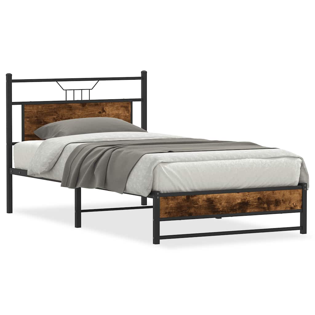 vidaXL Bedframe zonder matras hout gerookt eikenkleurig 120x190 cm