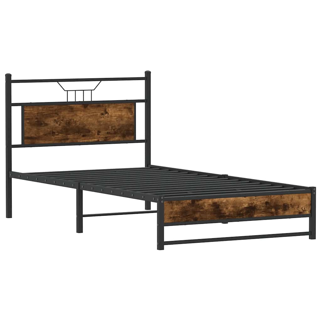 vidaXL Bedframe zonder matras hout gerookt eikenkleurig 120x190 cm