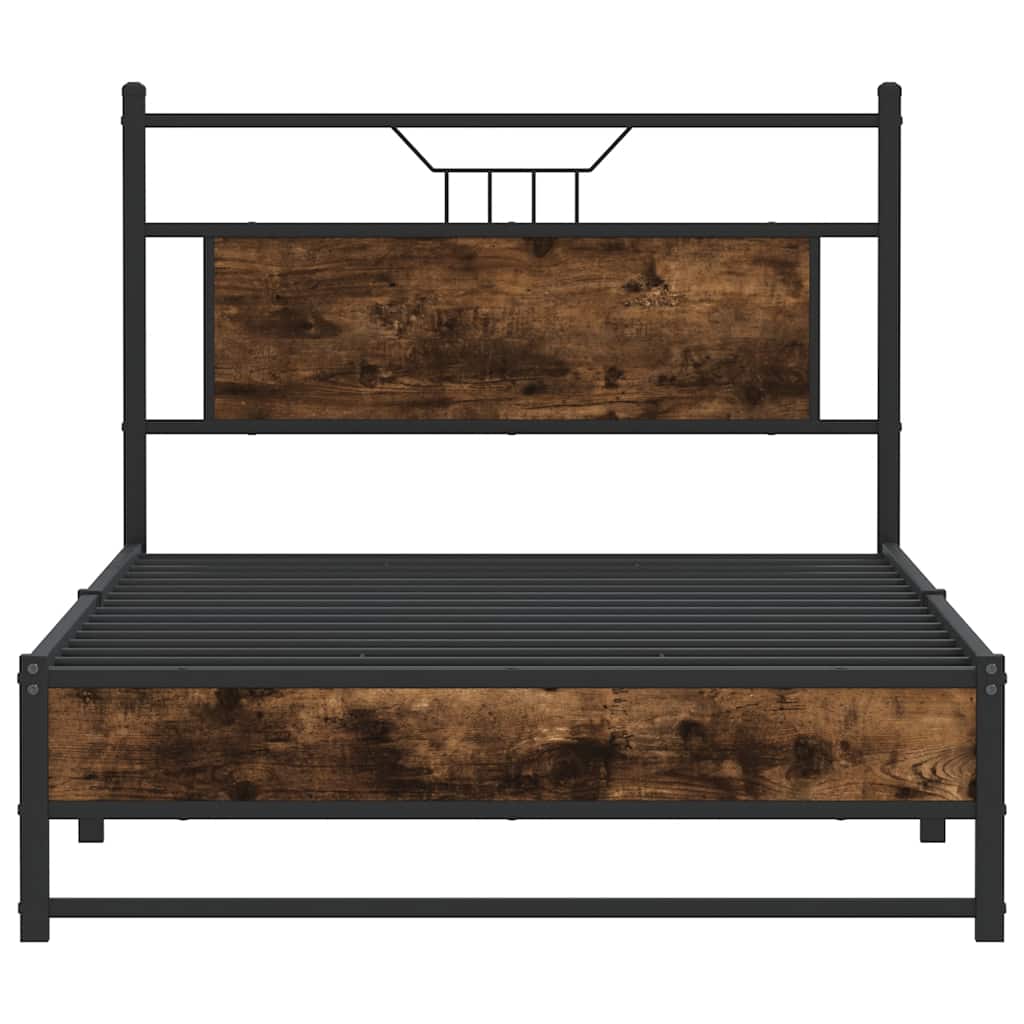 vidaXL Bedframe zonder matras hout gerookt eikenkleurig 120x190 cm