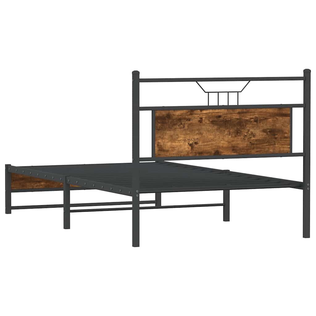 vidaXL Bedframe zonder matras hout gerookt eikenkleurig 120x190 cm