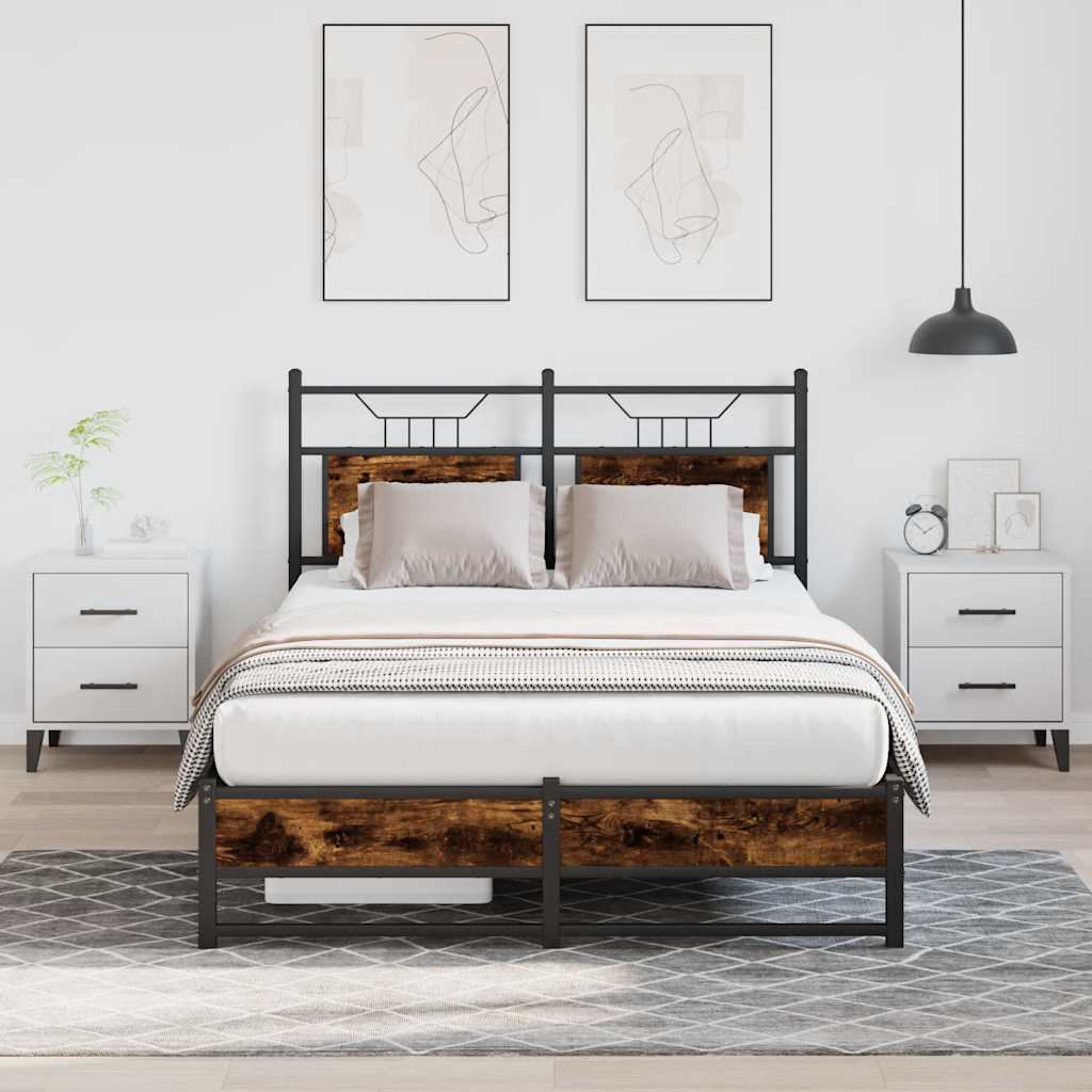 vidaXL Bedframe zonder matras hout gerookt eikenkleurig 120x190 cm